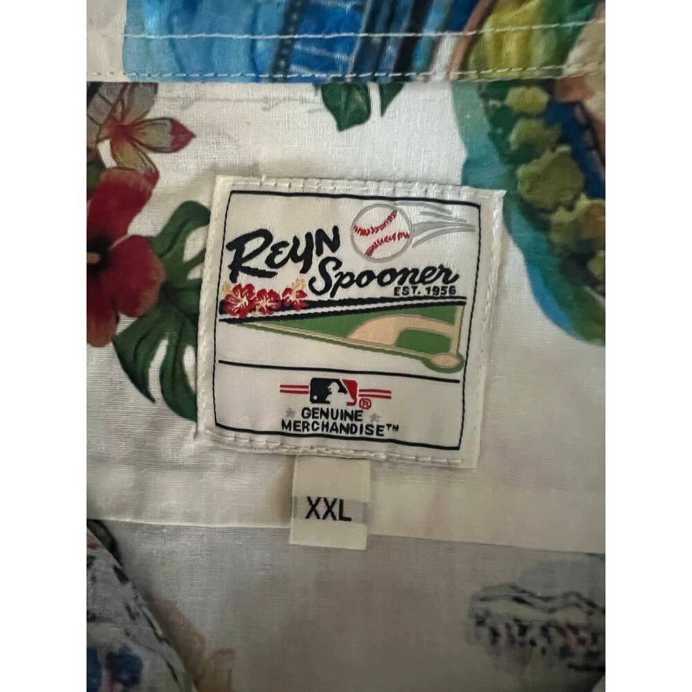 Reyn Spoomer 2XL Hawaiian Button Up MLB LA Dodger White Shirt (NWOT) - Picture 6 of 10